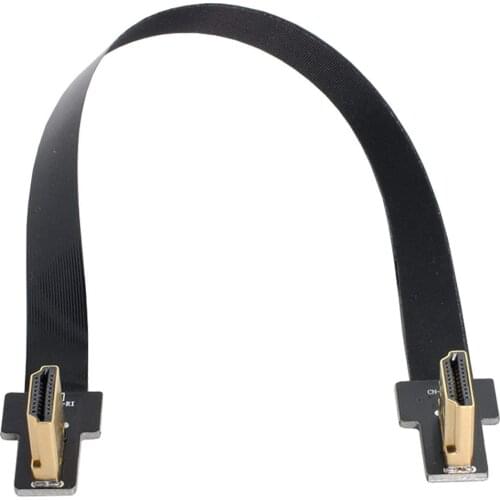 90 Degree Right Angled HDMI Type A Male to Male HDTV FPC Flat Cable for FPV HDTV Multicopter Aerial Photography (0.5M)