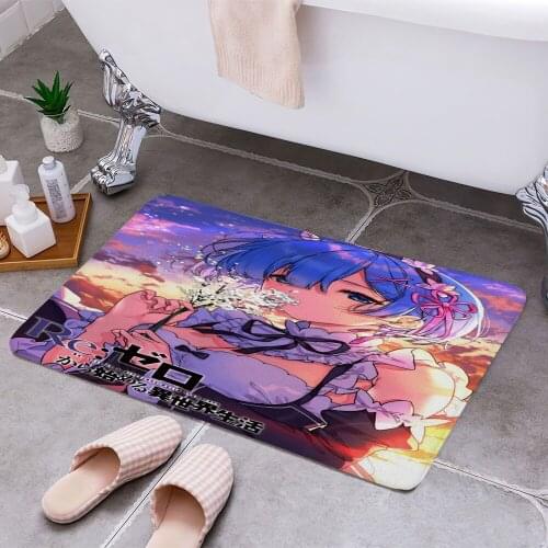 REM RE ZERO 3D Print Doormats Rectangle Non-Slip DoorMat Bedroom Kitchen Entrance Print Door rugs Dropshipping