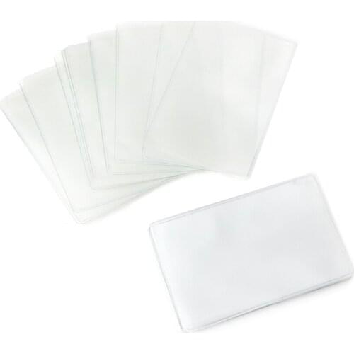 20Pcs Rectangle Clear Plastic Work Badge Credit Card Holder Protective Case U4LF