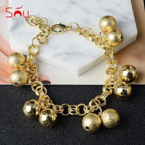 Sunny Jewelry Fashion Jewelry Gold Charm Bracelets For Women Hand Chains Link Chain ball Bracelet High Quality For Party Gift