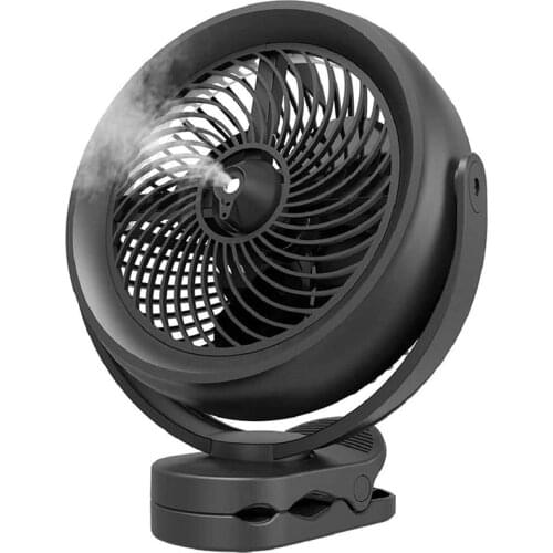 Battery Operated Fan,Cooling Misting Fan Clip-on Fan Desk Fan,8-Inch 10000MAh Rechargeable Battery,3 Speeds,2 Modes Mist
