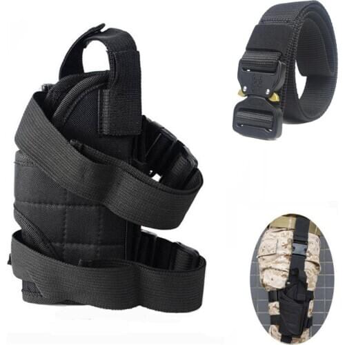 Military Gear Tactical Nylon Holster Hunting Airsoft Pistol Gun Drop Leg Holster Pouch Adjustable Belt Holster For Universal Gun