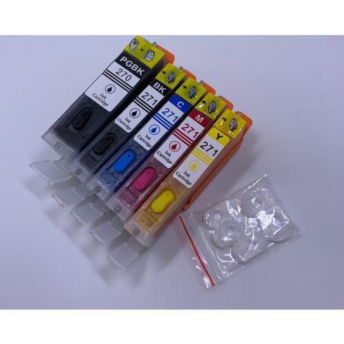 YOTAT Full Refillable ink cartridge PGI-270XL PGI-270 CLI-271 for Canon PIXMA MG5720 MG5721 MG5722 MG6820 MG6821 MG6822 MG7720