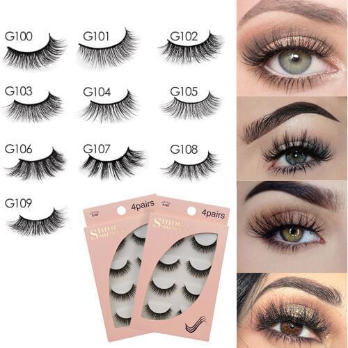 YSDO 4 Pairs 3D Mink Eyelashes Natural Hair long Faux Mink Lashes Fluffy Lash Thick Eyelashes dramatic Makeup False Eyelashes