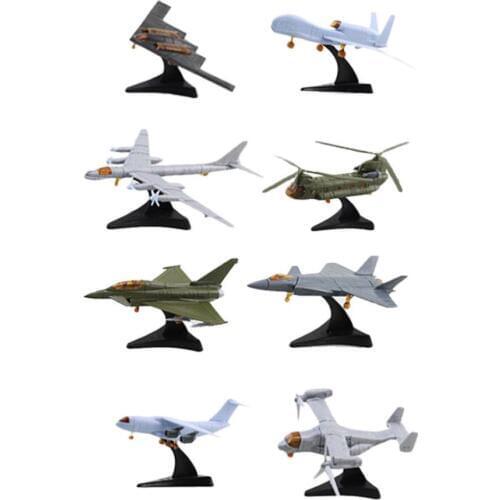 1pcs Mini Aircraft Model Building Assembling TY-95 CH-47 EF-2000 V-22 J-20 RQ-4A Y-20 B-2 Famous Airplane Model Collection