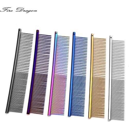 10pcs color pet tangle massage steel comb hairbrush dog grooming hair comb DeShedding Trimming Tool detangle brush Pengpet combs