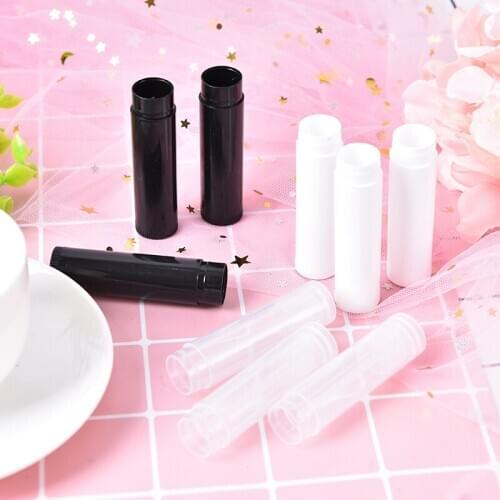 100PCS 5ml DIY Lip Gloss Balm Tube Empty Lipstick Bottle Container Cap Clear Black White Cosmetic Sample Storage