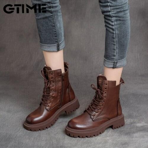 2021 Boots Women Shoes for Winter Boots Fashion Shoes Woman Casual Autumn Leather Female Ankle Boots Women#SJPAE-642