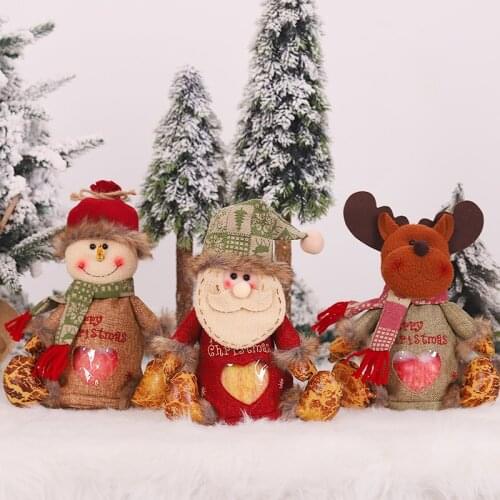 2021 Christmas Gifts Xmas Ableware Knife Fork Holder Socks Bag Decorations for Home Noel Ornament Natal Craft Navidad Gifts