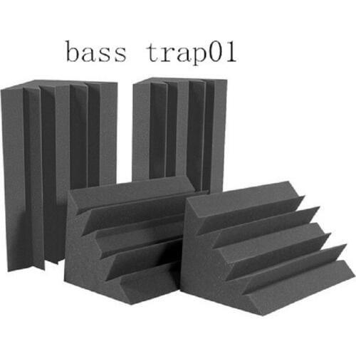 4 PCS Big Bass Trap Foam Best Sound Absorbing Material Acoustic Sponge Corner Foam Black/Charcoal Color