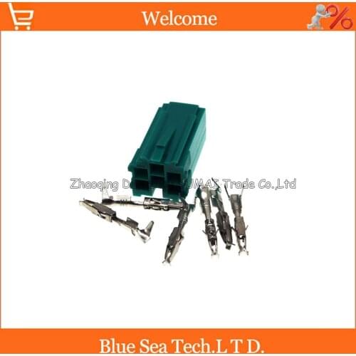 6 Pin female Auto DVD plug, AUX car audio plug, car audio modification for VW ect. Green