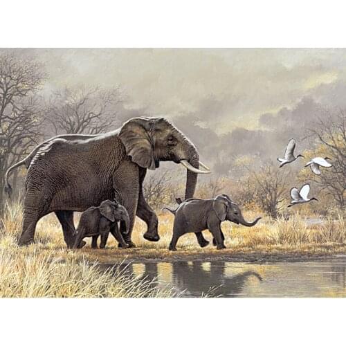 5D DIY Diamond Painting Animals Elephant Cross Stitch Kit Diamond Embroidery with Rhinestones Mosaic Icons Home Decor