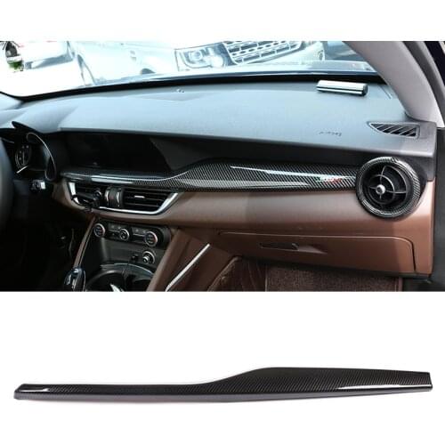 Car Control Console Co-pilot Instrument Decorative Panel ABS Carbon Fiber for Alfa Romeo Stelvio 2017-2020 Interior Accessory