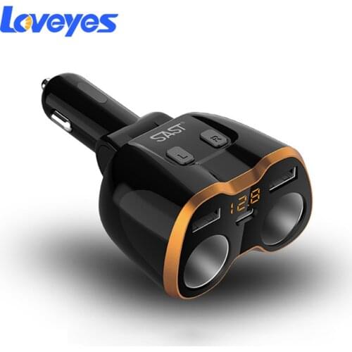 4.8A Car Charger One-to-two Cigarette Lighter Double USB Holder Auto Fast Charge Camera Monitor Adapter Car Power Splitter M96
