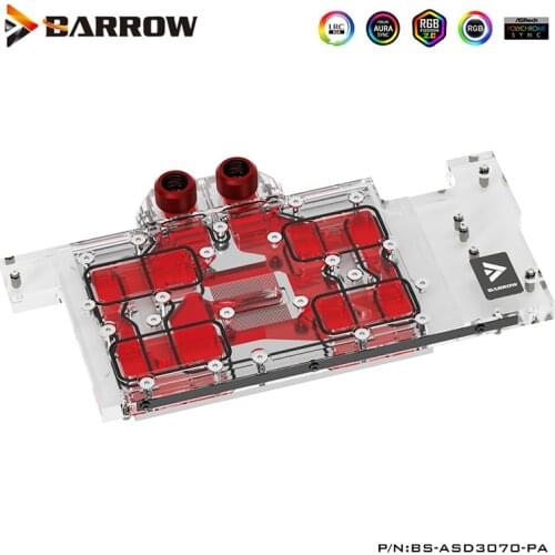 Barrow GPU Water Block For ASUS DUAL RTX 3070 O8G Graphics Card ,Full Cover ,5V 3PIN Light Effect ,BS-ASD3070-PA