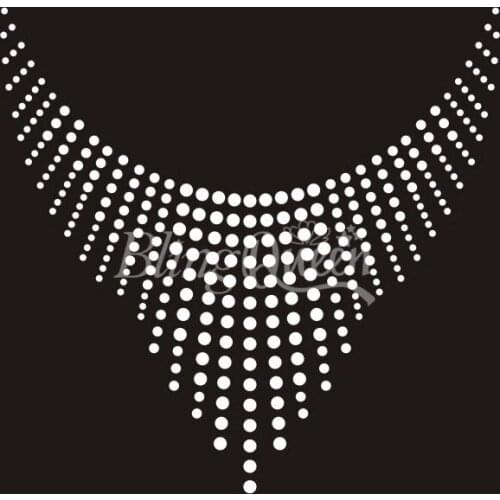 BlingQueen 25PCS/LOT Neckline Rhinestone Transfers Hot Fix Motifs