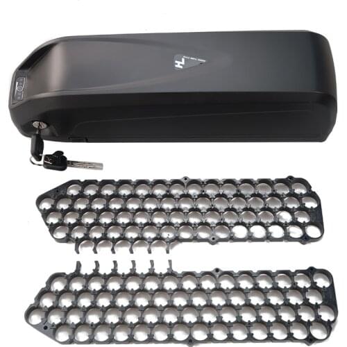E-bike 52V 48V 36V lithium battery box shark Electric bike battery case 36V/48V HaiLong case With holder+BMS 65pcs 18650 cells