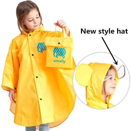Raincoat for Children Cartoon Kids Girls Rainproof Rain Coat Waterproof Poncho Boys Baby Rainsuit Windbreaker Yellow Raincoat XX