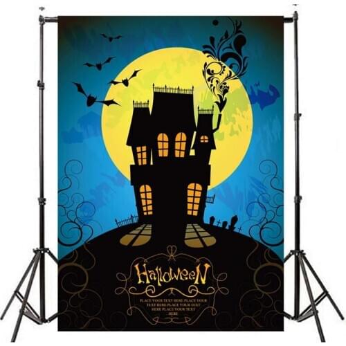 Halloween Photography Background Pumpkin Lantern Children Bat Dusk Night Photo Backdrop Halloween Party Banner Studio Decoration