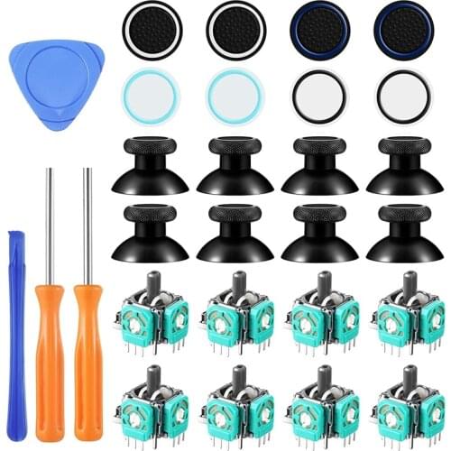28-Piece Joystick Repair Kit Game Controller Replacement Kit Compatible with for Ps3/Ps4/ 360/ One