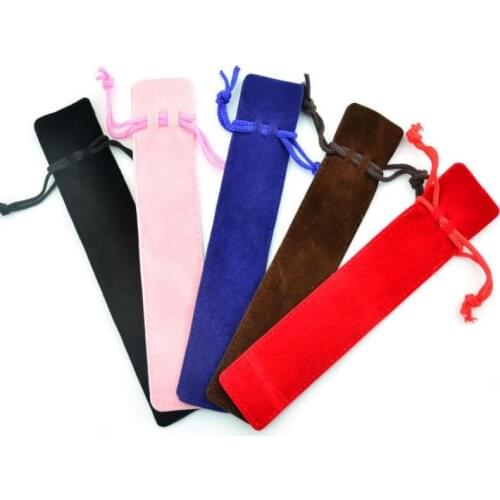 Creative Design Plush Velvet Pen Pouch Holder Single Pencil Bag Pen Case With Rope Student Christmas Gift LX1419