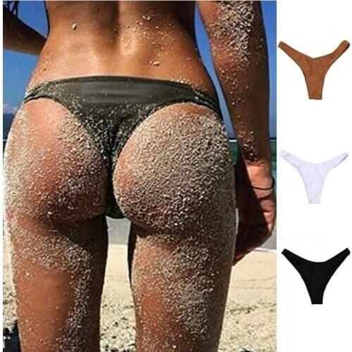 Swimwear Women Briefs Bikini Bottom Side Ties Brazilian Thong Swimsuit Cut Bottoms Biquini Swim Short Ladies Swimsuit #T1P
