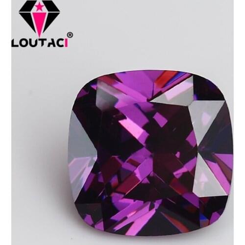 LOUTACI Colored Amethyst Cushion Cubic Zirconia For Lady Jewelry Setting Small Size 3x3-4x4mm