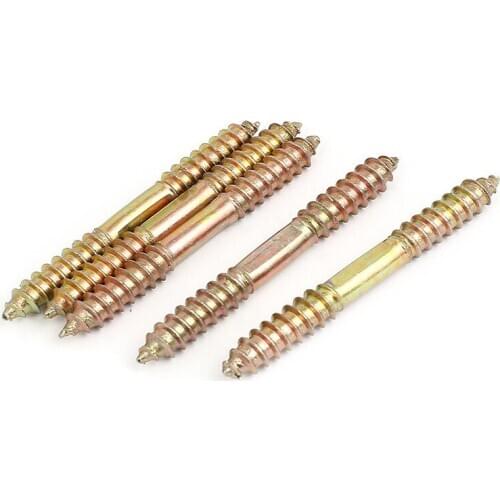 M8 x 70mm Double Ended Wood to Wood Furniture Fixing Dowel Screw 5Pcs