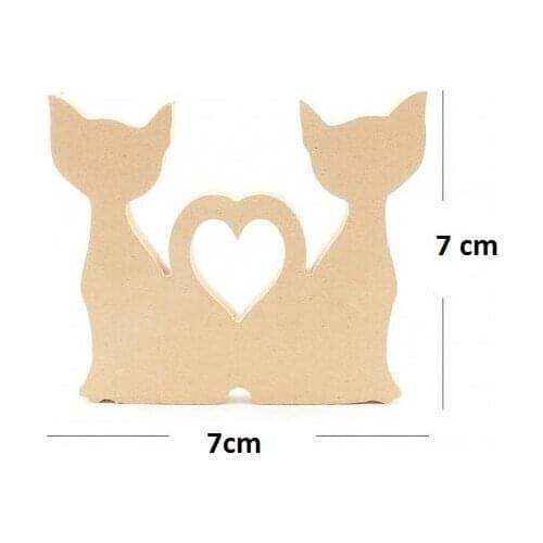Can be painted Miniature Gadgets 30Adet 7x7-Hearted Cat paintable decorative objects декоративные предметы под роспись
