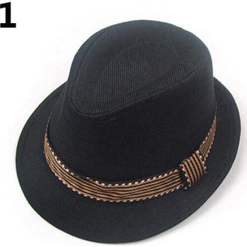 Unisex Kids' Fashion Cool Jazz Pitched Crown Short Brim Hat Cap Fedora Hat In Stock Fast Ship