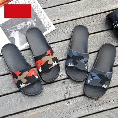 Mens Slippers Flip Flops Camo Casual Slides Shoes Non-Slip Beach Summer Sandals Male