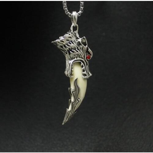Men Necklace Male Chain Wolf tooth Necklace True tooth Accessories Fashion Jewelry