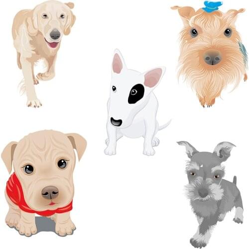Three Ratels QD108Cute cartoon dog sticker notebook car fuel tank cap childrens bedroom decoration sticker gift Decal