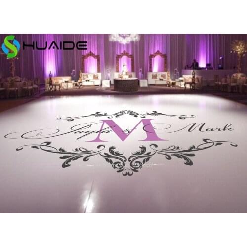 Wedding Dance Floor Stickers Custom Names Available Vinyl Floor Decals Removable Wedding Floor Monogram Waterproof Sticker ZA101