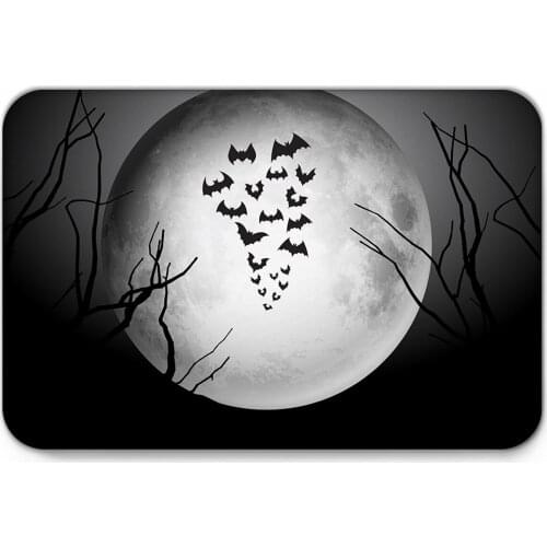 Night Full Moon Moon Bat Doormat Non-slip Rug Soft Bath Mats Bathroom Supplies Carpet Living Room