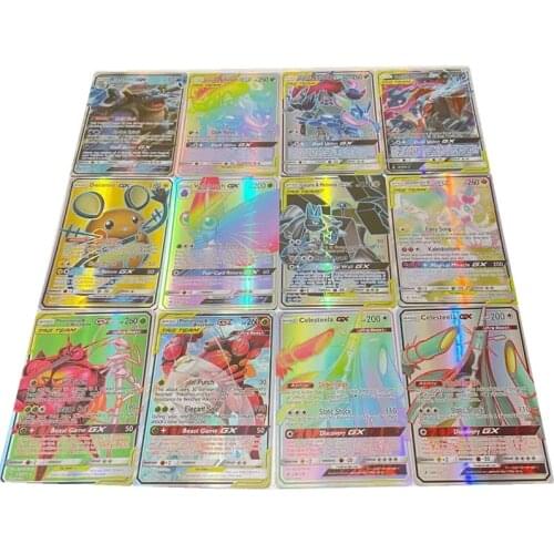 New English Version 300GX Featuring 80EX 20MEGA Pokemon Shining Card French 60V 40VMAX No Repeat Battle Carte Trading Game Toys