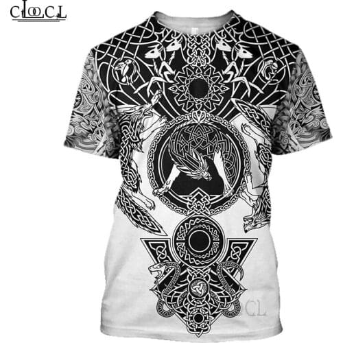 HX Newest Viking Wolf And Dragon TattooT Shirt 3D Print Fashion Harajuku Streetwear Pullover Top Oversized Clothes Drop Shipping