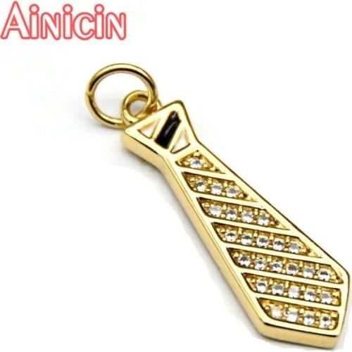 New Arrival Necktie Shape Rhinestone CZ Stone Setting Pendants & Charms 13x24mm Fashion Earring Necklace Making Findings