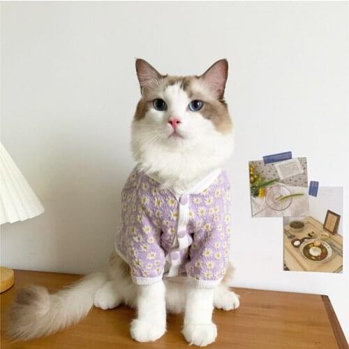 Cat Clothes Winter Warm Puppy kitten Cute Jacket Coat Pet Dog Cardigan Sweater Chihuahua Pajamas Outfits For Small Dogs Cats