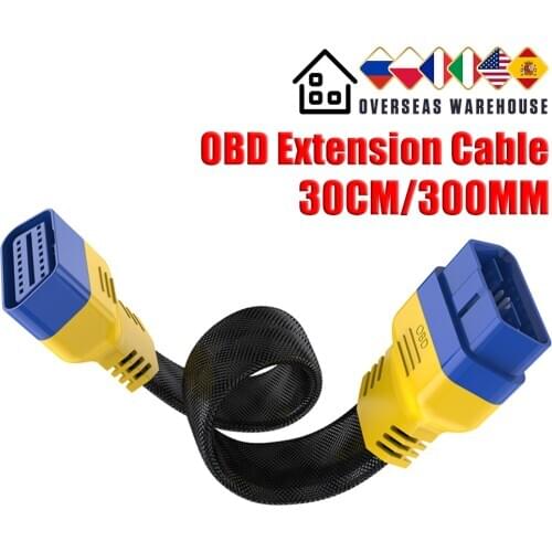 Original AUTOOL 16Pin 30cm Car OBD Extension Cable OBD Connector Adapter Extension Cord Obd2 Flexible Gooseneck OBDII Cable