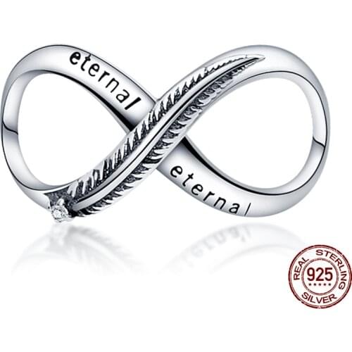 PANDACH 100% Real 925 Sterling Silver Infinity Symbol Charms Fit Original PANDACH Bracelet Beads DIY Jewelry Gift CMC1146
