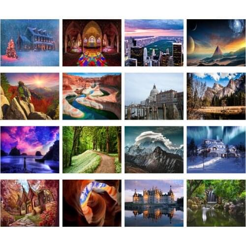 Landscape Landform DIY Diamond Painting Wall Art Natural Wood Mosaic Sticker Diamond Embroidery Home Decoration Handmade Gift