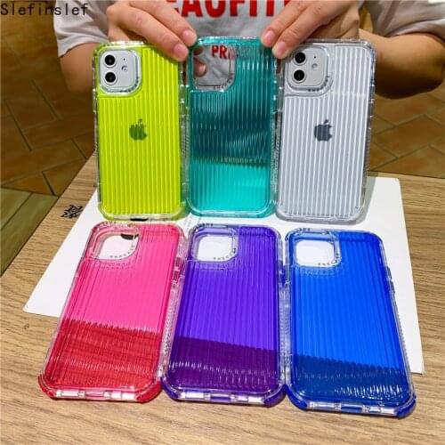 Candy Color Shockproof Bumper Phone Case For iPhone 12 11 Pro Max XR X XS Max 7 8 Plus XS 12 Mini 11 Transparent Soft Back Cover