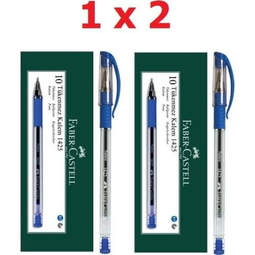Faber-Castell 1425 Needlepoint Ballpoint Blue 10s Box X 2 Pieces