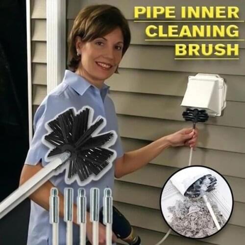 Pipe Inner Cleaning Brush 120 inch Chimney Sweeping Set Kit Sweep Brush Drain Rods Flue Cleaning B1