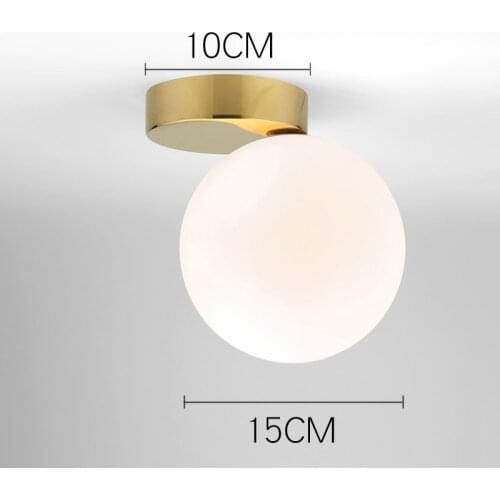 Modern ultra-simple glass wall lamp passage corridor bedroom bedside lamp AC85-265V milk white ball glass ball lampshade