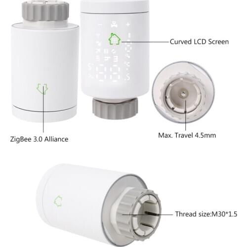 TUYA Zigbee3.0 Wifi TRV Thermostat Thermostatic Radiator Actuator Voice Control 24BA