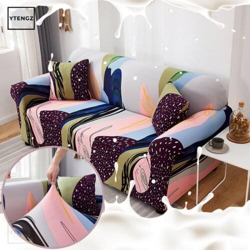 Universal Sofa Covers Stretch Slipcover Sofa Milk Silk Fabric Sofa Cover Flower Elastic Sofa Cover For Living Room
