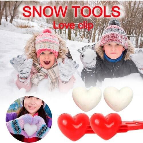 Heart Shaped Snowball Maker Clip Winter Sand Ball Mold Plastic Clamp Kids Toy Snowball Maker Clip Winter Snow Toy For Kids #L