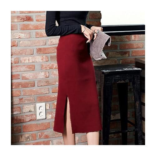 Women Plus Size 3XS-8XL High Waist Bodycon Side Splits Pencil Skirt Ladies Fashion Slits Saias Midi Skirts Faldas